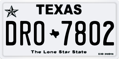 TX license plate DRO7802