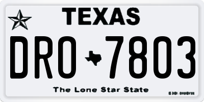 TX license plate DRO7803