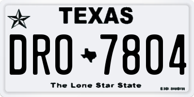 TX license plate DRO7804