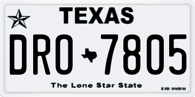 TX license plate DRO7805