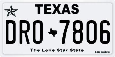 TX license plate DRO7806