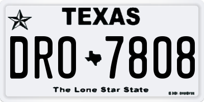 TX license plate DRO7808