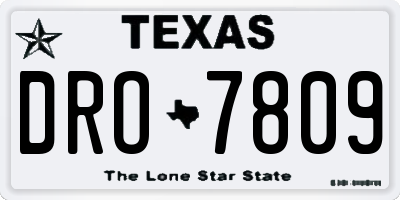 TX license plate DRO7809