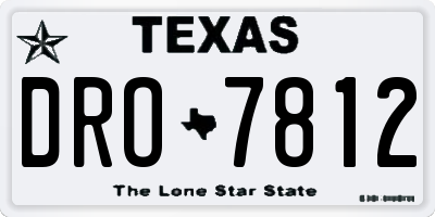 TX license plate DRO7812