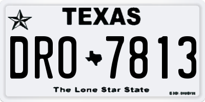 TX license plate DRO7813