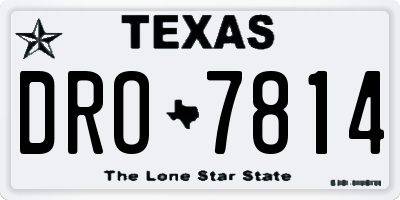 TX license plate DRO7814