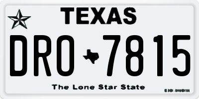TX license plate DRO7815