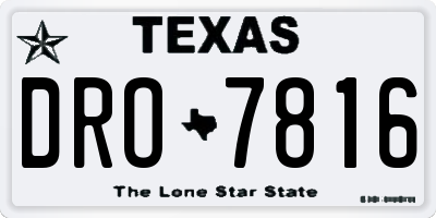 TX license plate DRO7816
