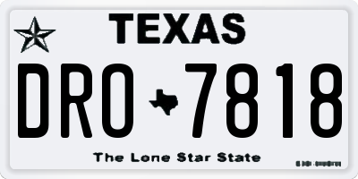 TX license plate DRO7818