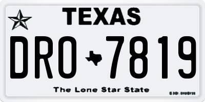 TX license plate DRO7819