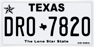 TX license plate DRO7820