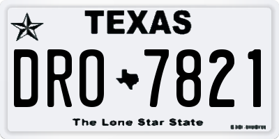 TX license plate DRO7821