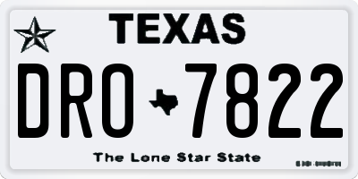 TX license plate DRO7822