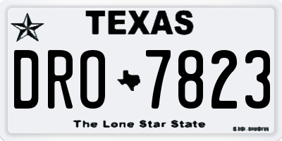 TX license plate DRO7823
