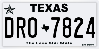 TX license plate DRO7824