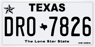 TX license plate DRO7826