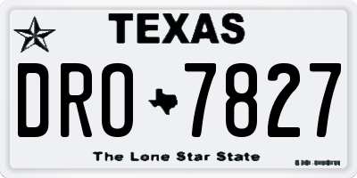 TX license plate DRO7827