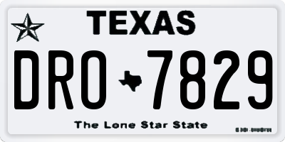 TX license plate DRO7829