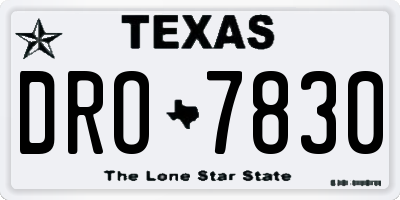 TX license plate DRO7830