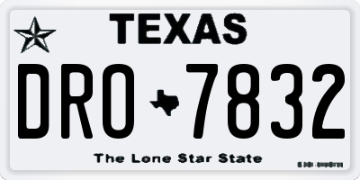 TX license plate DRO7832