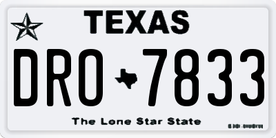 TX license plate DRO7833
