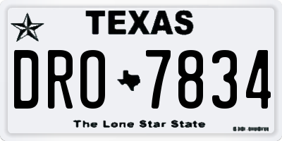 TX license plate DRO7834