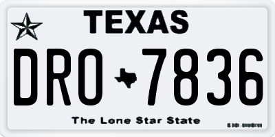 TX license plate DRO7836