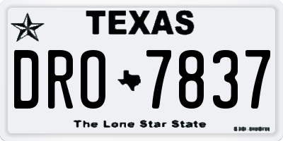 TX license plate DRO7837