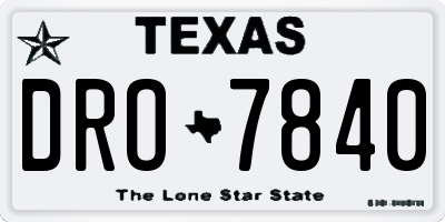 TX license plate DRO7840