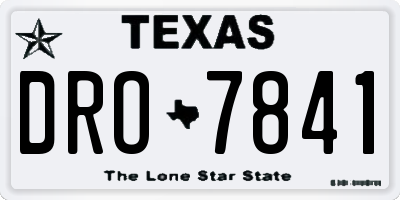 TX license plate DRO7841