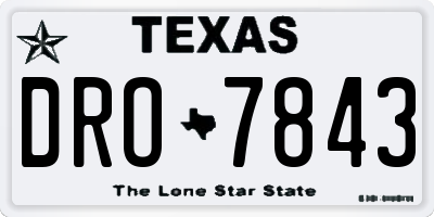 TX license plate DRO7843