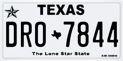 TX license plate DRO7844