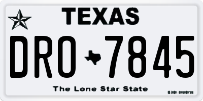 TX license plate DRO7845