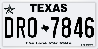 TX license plate DRO7846