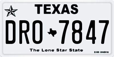 TX license plate DRO7847