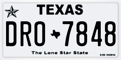 TX license plate DRO7848