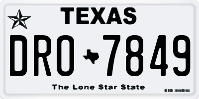 TX license plate DRO7849