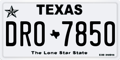TX license plate DRO7850