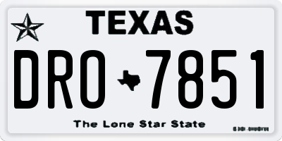 TX license plate DRO7851