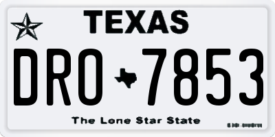 TX license plate DRO7853