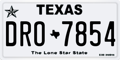 TX license plate DRO7854