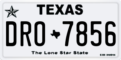 TX license plate DRO7856