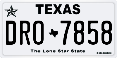 TX license plate DRO7858