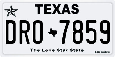 TX license plate DRO7859