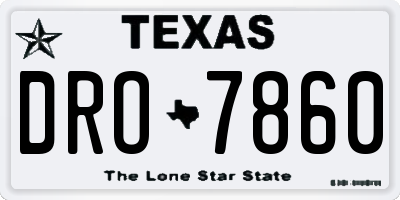 TX license plate DRO7860