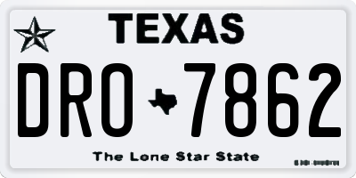 TX license plate DRO7862