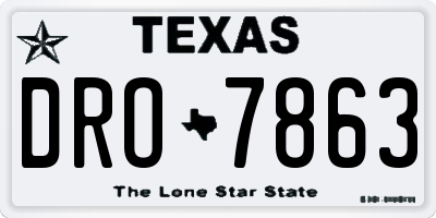 TX license plate DRO7863