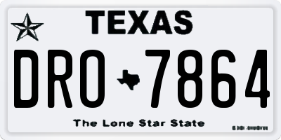 TX license plate DRO7864
