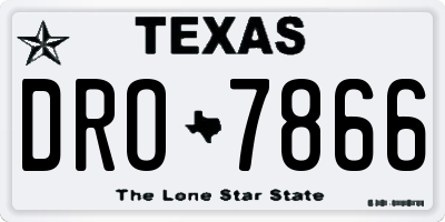 TX license plate DRO7866