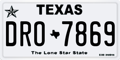 TX license plate DRO7869